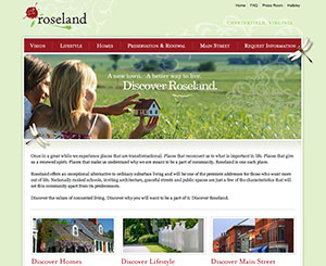 A screen grab of the Roseland website.