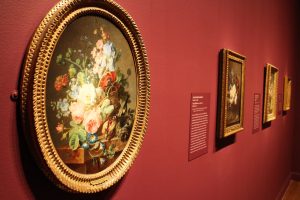 The exhibition includes some 70 floral paintings. 