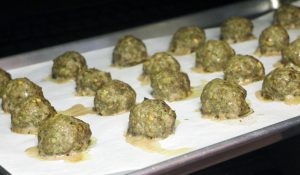 Toner has been experimenting with a new recipe for Kefta turkey meatballs. 