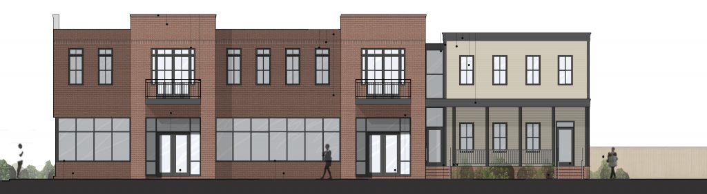 Plans are moving forward on a mixed-use building in Church Hill. Elevation courtesy of UrbanCore Development. 