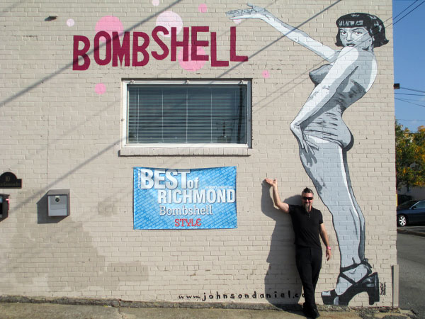 Scott Black, owner of Bombshell, outside the salon at 10 S. Crenshaw Ave. (Photo by Michael Thompson)