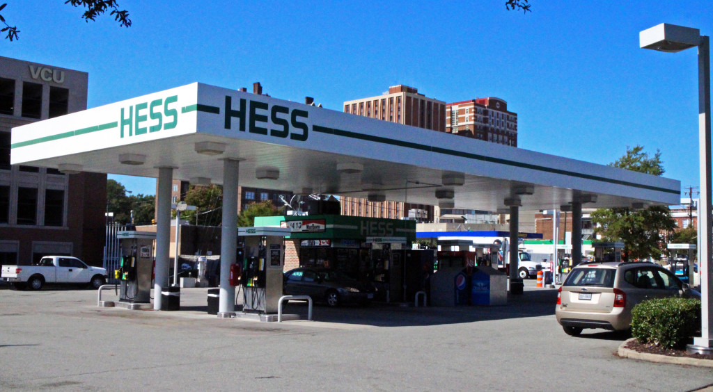 The Hess gas station at Belvidere and Broad streets will be converted into a Walgreens. Photo by Burl Rolett.